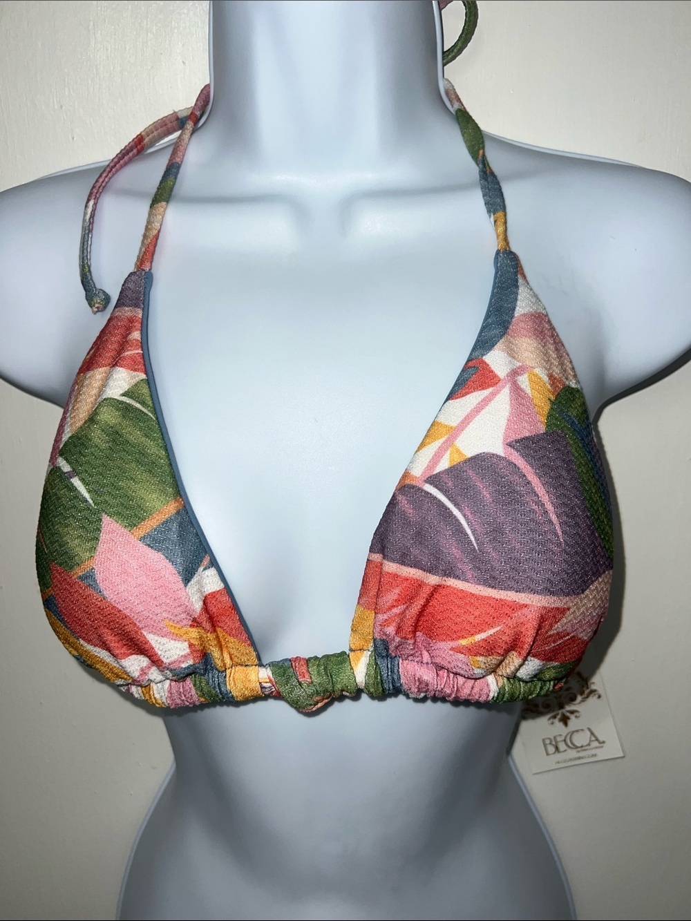 Весса Women's Printed Bora Bora Textured Swim Top, Reversible, Size Large